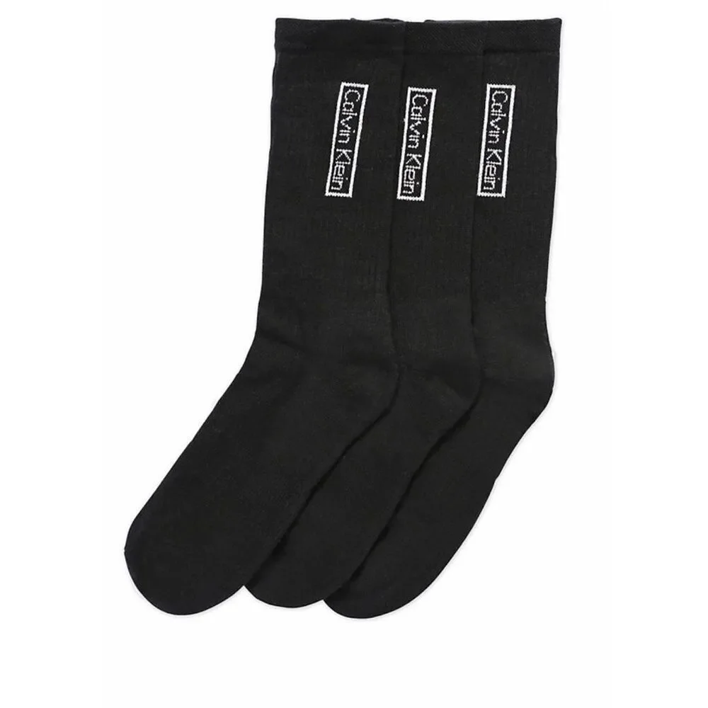 Calvin Klein 3 Men’s 3-Pack Reimagined Heritage Cushioned Crew Socks ONE SIZE